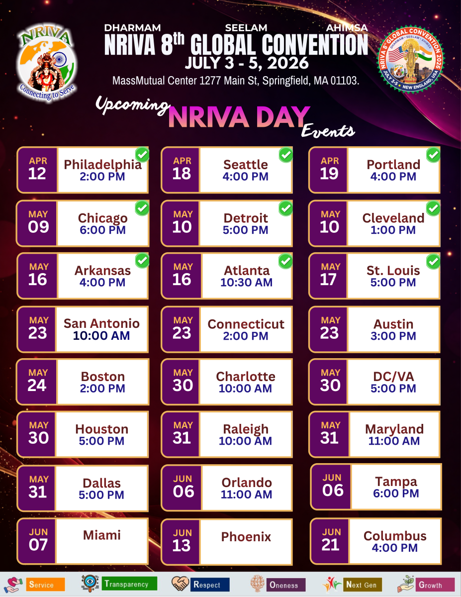 NRIVA Days Schedule Flyer